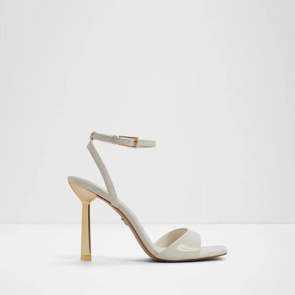 Aldo Cream Illustrious Sandal with Gold Heel size 8 - Picture 2 of 12